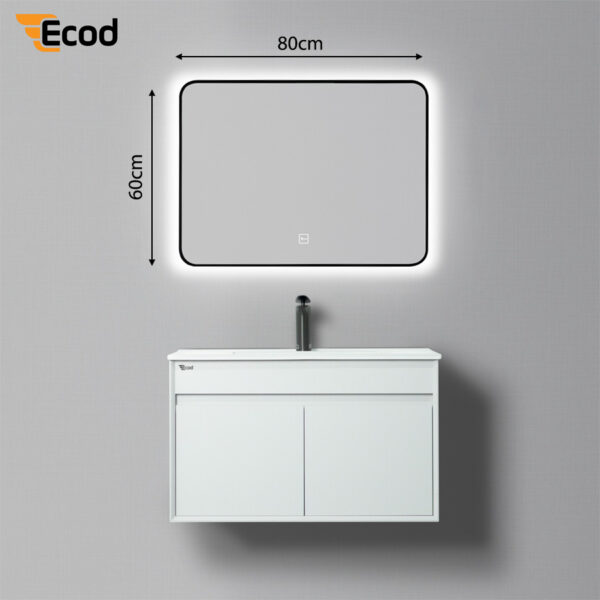 Gương chữ nhật 6080 led khung đen
